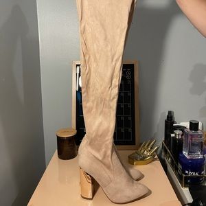 Thigh High Rose Gold Boots.